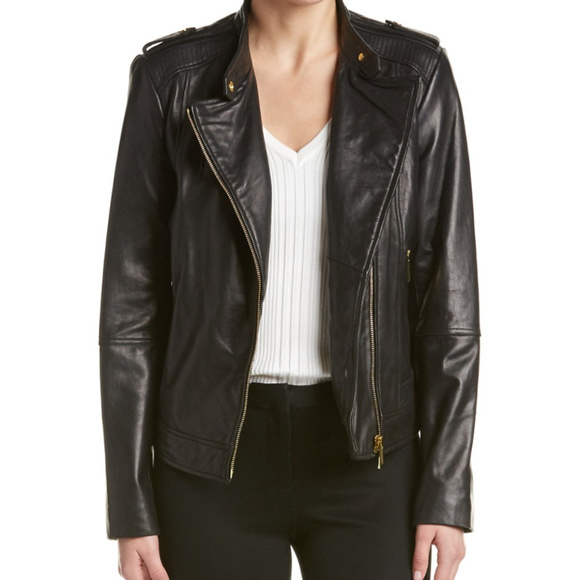 leather moto jacket bernardo